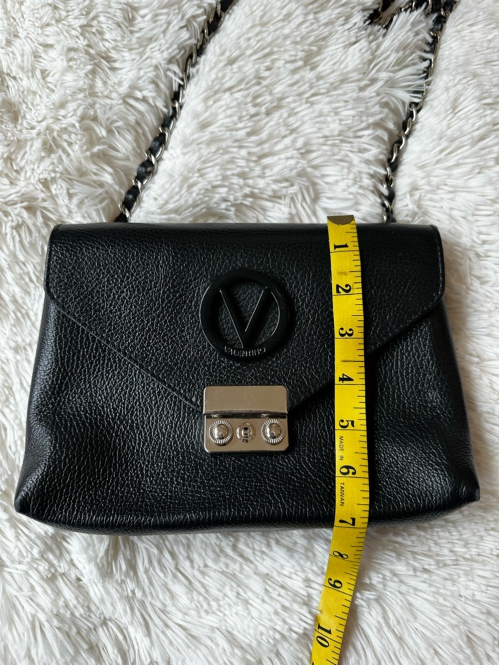 Valentino By Mario Valentino Isabelle Dollaro Black Leather Crossbody Bag - Picture 10 of 16